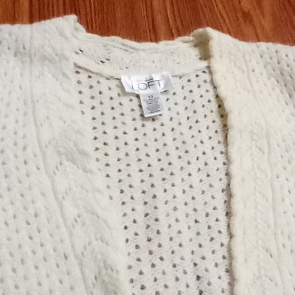Loft extra small lamb wool Angora women's top cardigan crochet - Picture 2 of 9